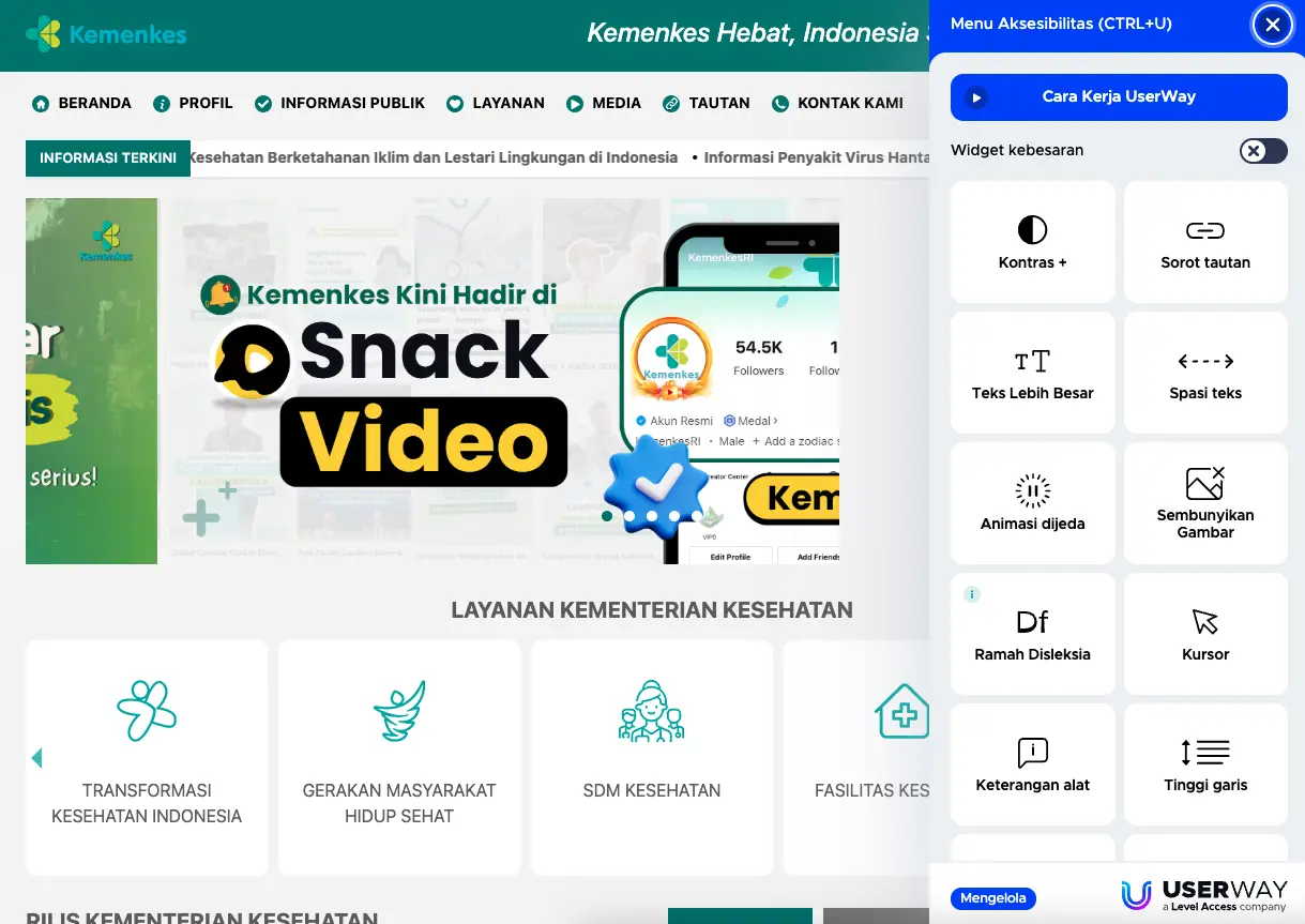 Website kemkes.go.id